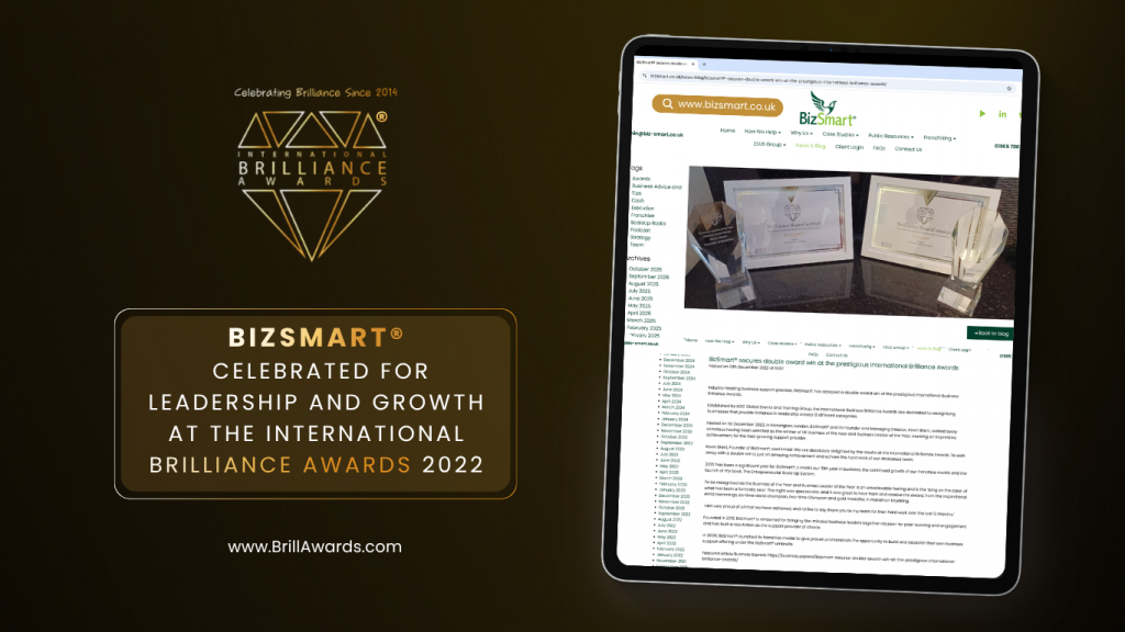 BizSmart® Celebrated for Leadership and Growth at the International Brilliance Awards™ 2022