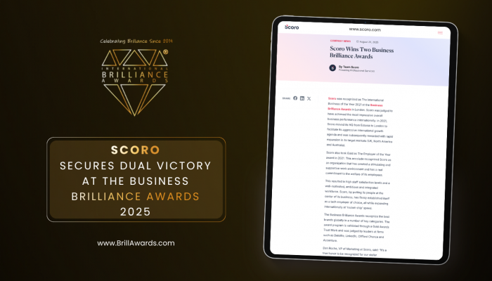 Scoro Secures Dual Victory at the Business Brilliance Awards 2025