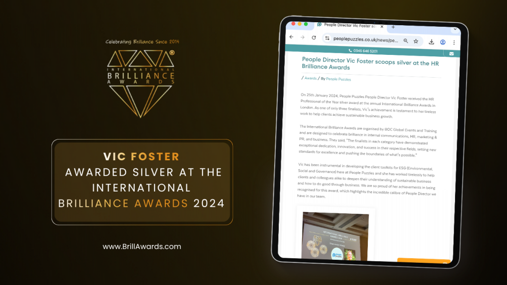 Vic Foster Awarded Silver at the International Brilliance Awards™ 2024