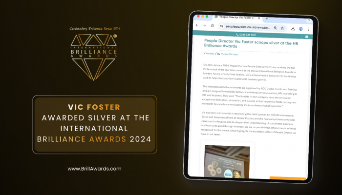 Vic Foster Awarded Silver at the International Brilliance Awards™ 2024