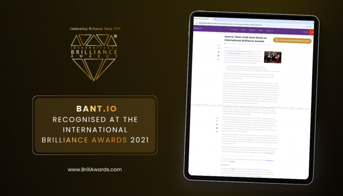 bant.io Secures Triple Recognition at the International Brilliance Awards™ 2021