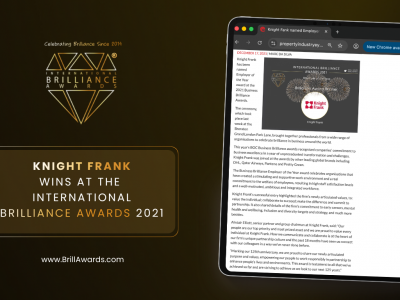 Brilliance in Press: Knight Frank Wins Employer of the Year at the 2021 International Brilliance Awards™