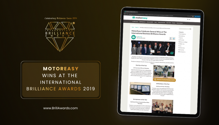 Brilliance in Press: MotorEasy Wins at the 2019 International Brilliance Awards™