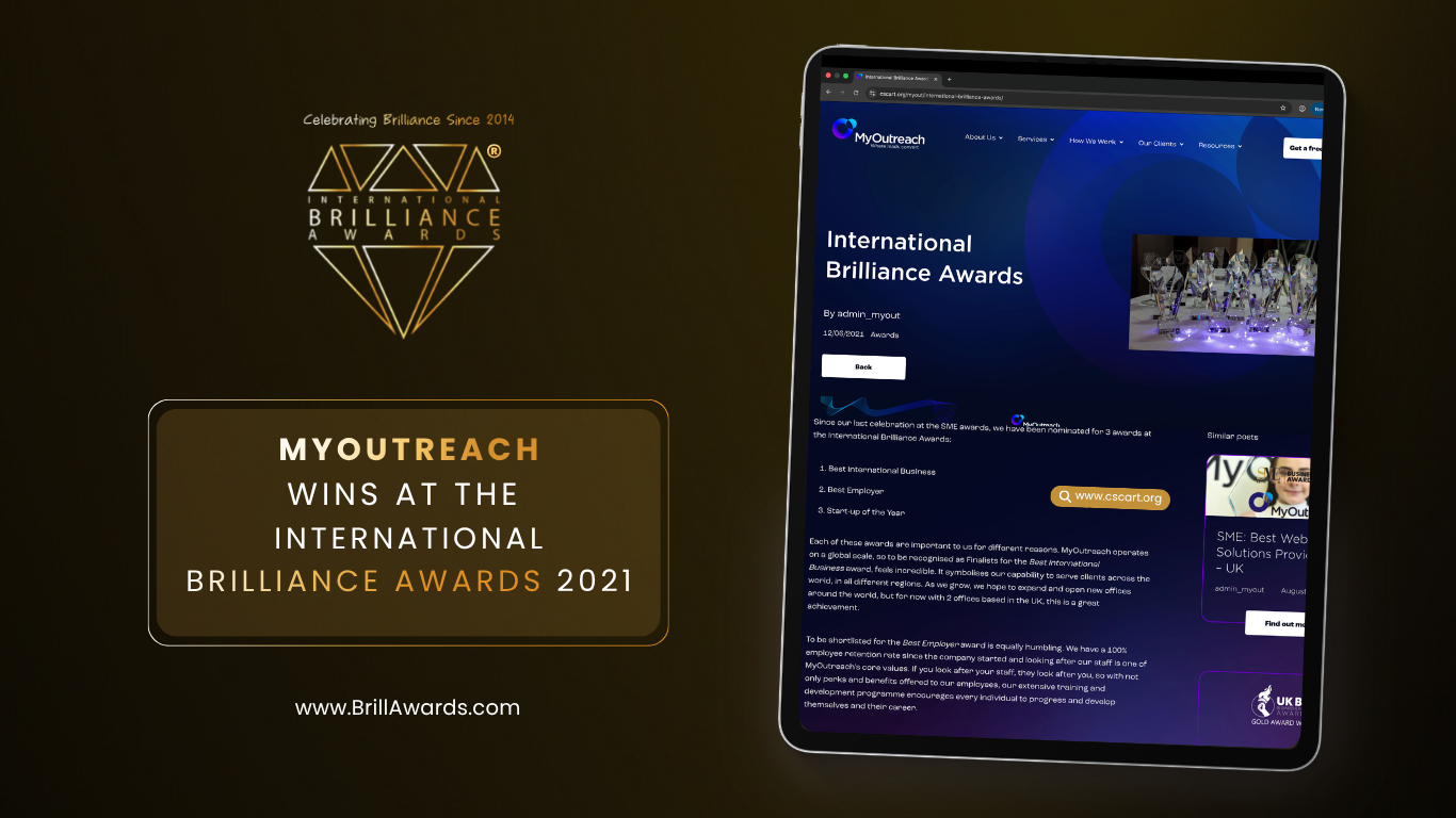Brilliance in Press: MyOutreach Celebrates Triple Success at the International Brilliance Awards™ 2021