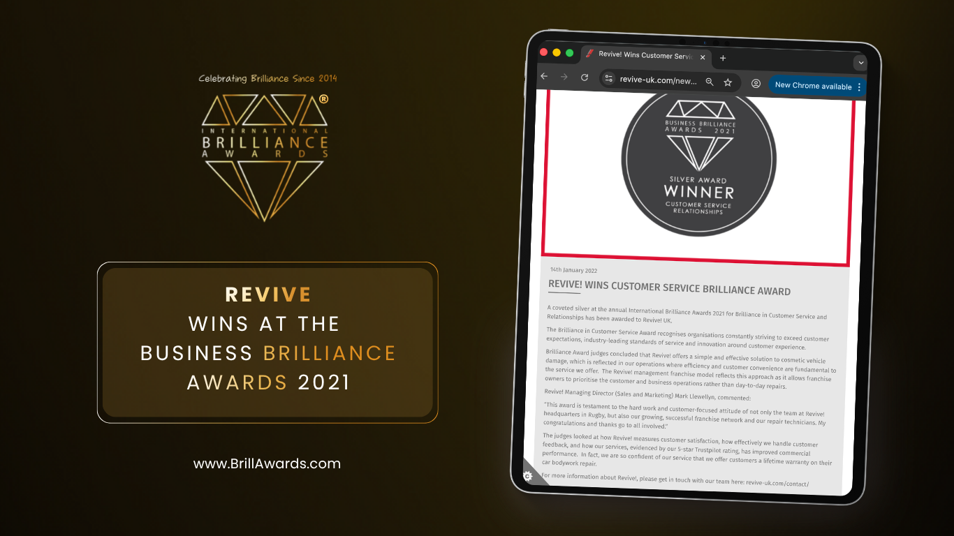Brilliance in Press: Revive! Auto Innovations Wins Gold at the Business Brilliance Awards 2021